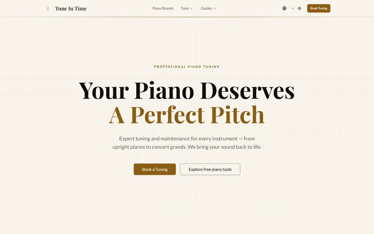 The Tune In Time homepage